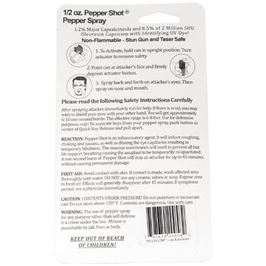 Pepper Shot 1.2% MC 1/2 Oz Pepper Spray Fashion Leatherette Holster And Quick Release Keychain Cheetah